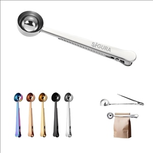 15ml Stainless Steel Measuring Coffee Scoop With Sealing Clip